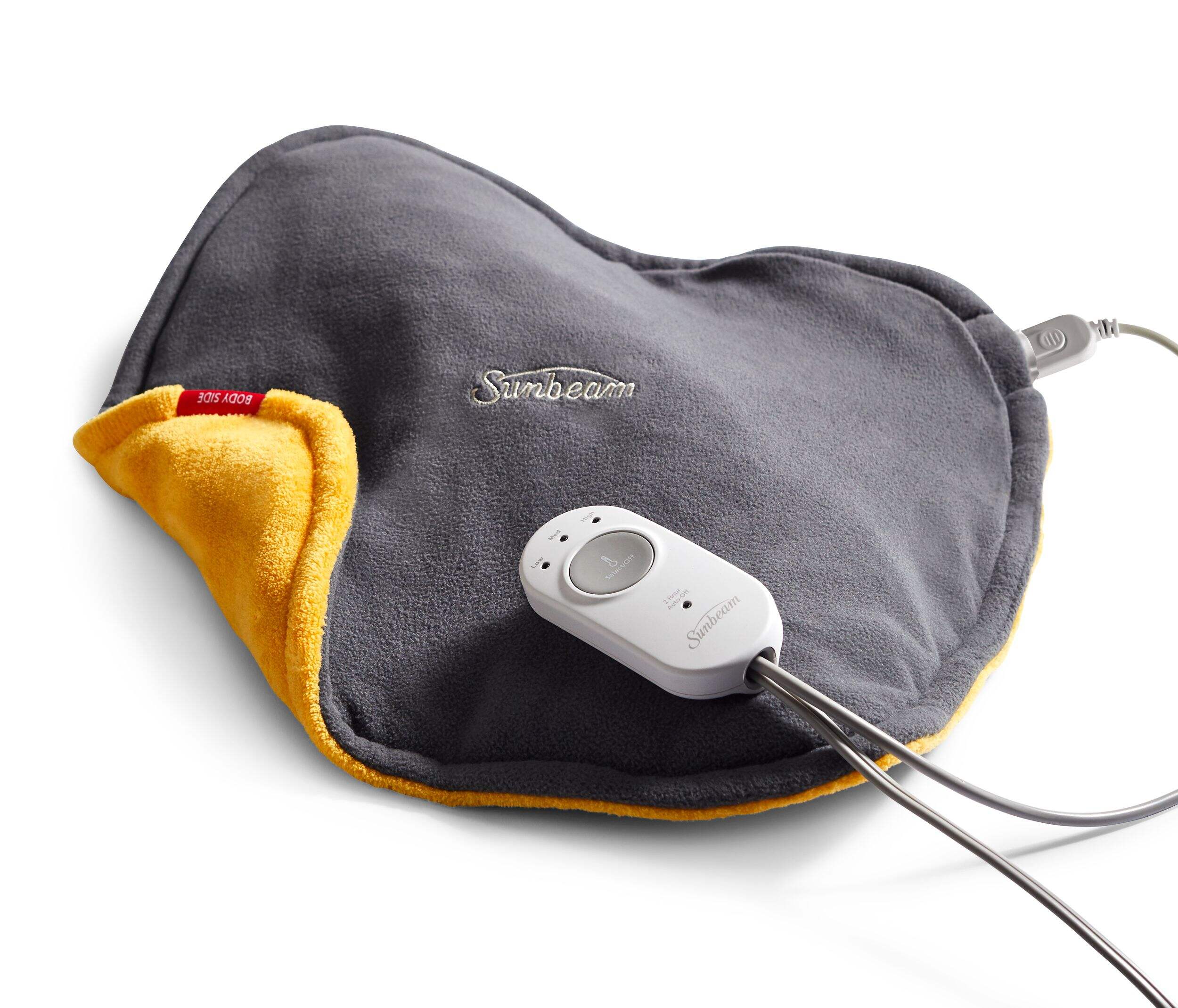 Sunbeam ConformHeat Weighted Electric Heating Pad, Grey Front_Angled_Left
