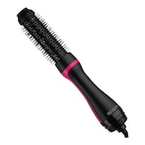 Revlon Hair Dryer Brush One-Step Root Booster Hot Air Dryer & Volumizer, Black/Pink, 1.5-in Front_Angled_Right