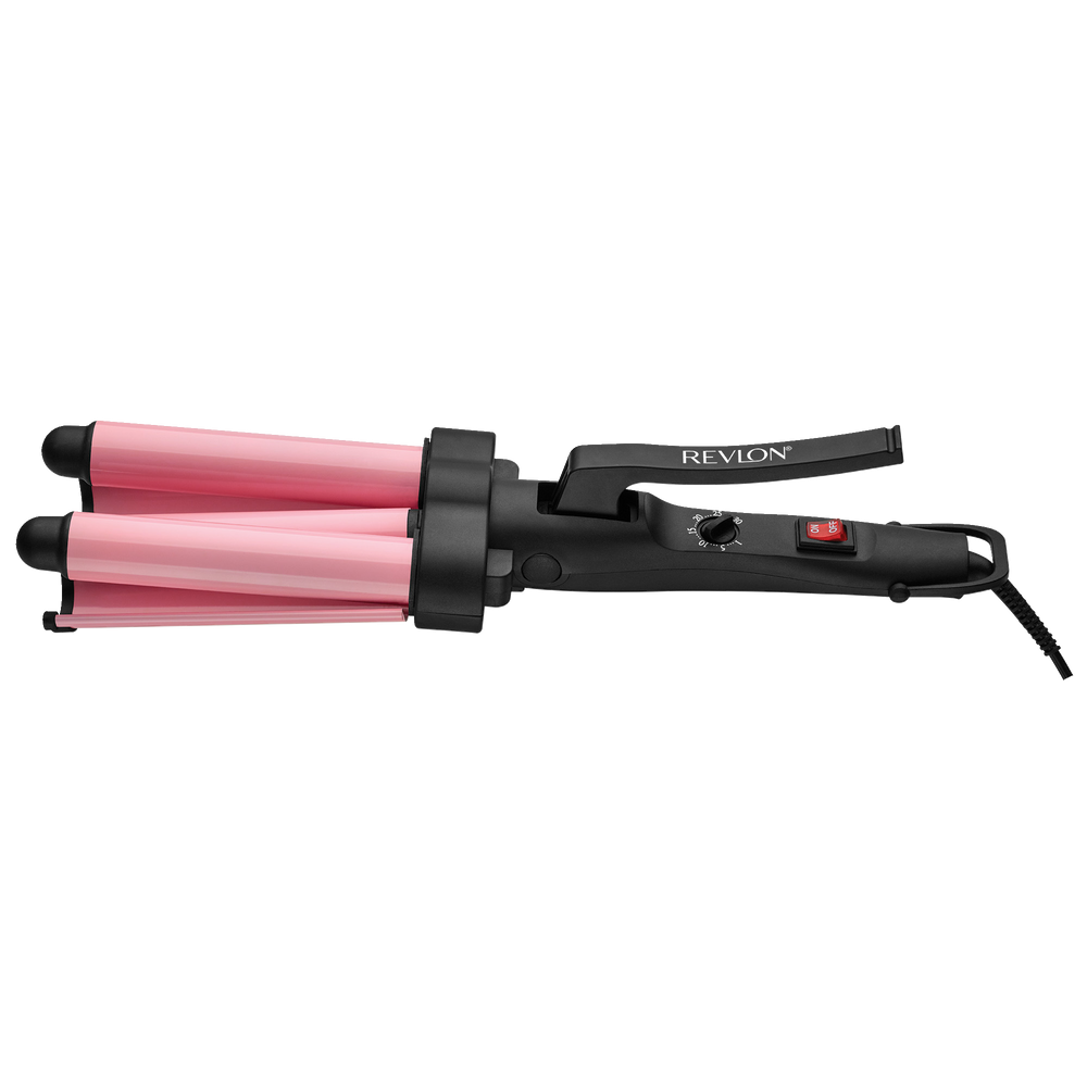 Revlon Wave Master Jumbo Ceramic 3 Barrel Curling Iron Hair Waver Pink Canadian Tire 