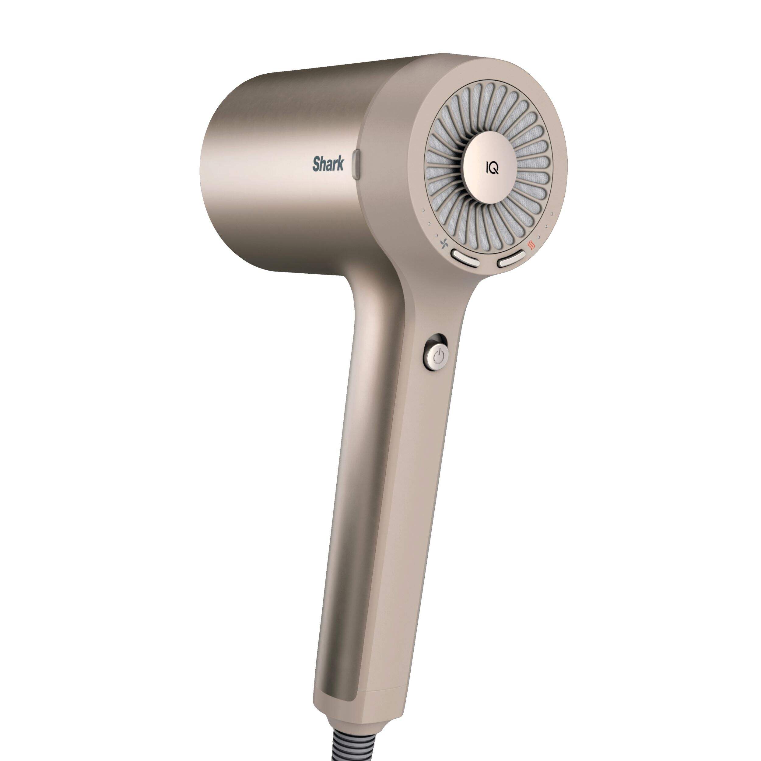 Shark HyperAIR IQ Technology Fast-Drying Ionic Hair Dryer with Concentrator, Stone Back_Angled_Right