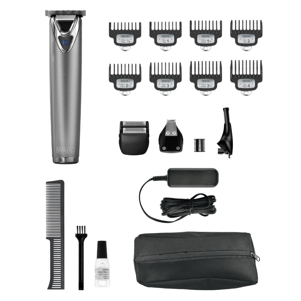 Wahl 3114 Lithium Ion Stainless Steel Multigroomer with Face & Body Hair Clipper/Trimmer, 19pc