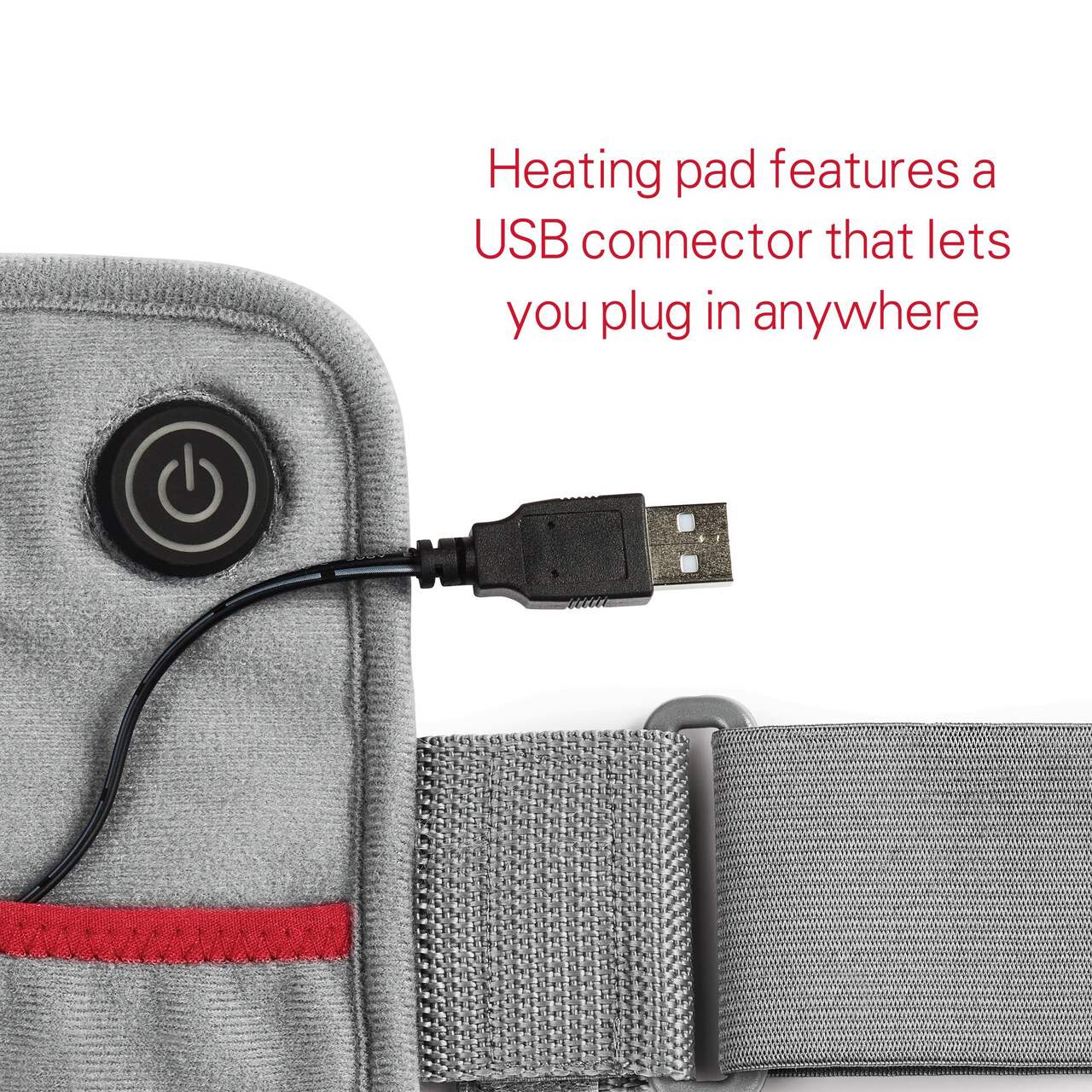 Sunbeam GoHeat USB Powered Electric Heating Pad, Grey