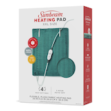 Sunbeam XXL Microplush Electric Heating Pad For Muscle & Joint Pain, Blue Front_Angled_Left