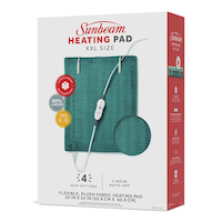 Sunbeam XXL Microplush Electric Heating Pad For Muscle & Joint Pain, Blue Front_Angled_Left