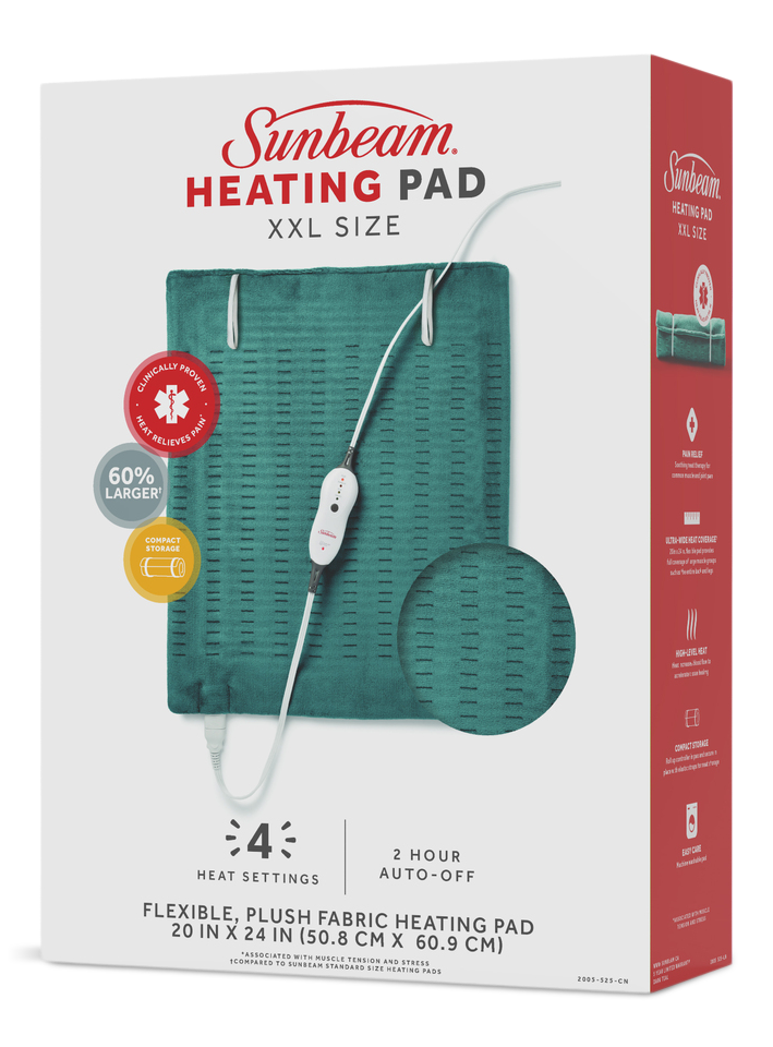 Sunbeam XXL Microplush Electric Heating Pad For Muscle & Joint Pain ...