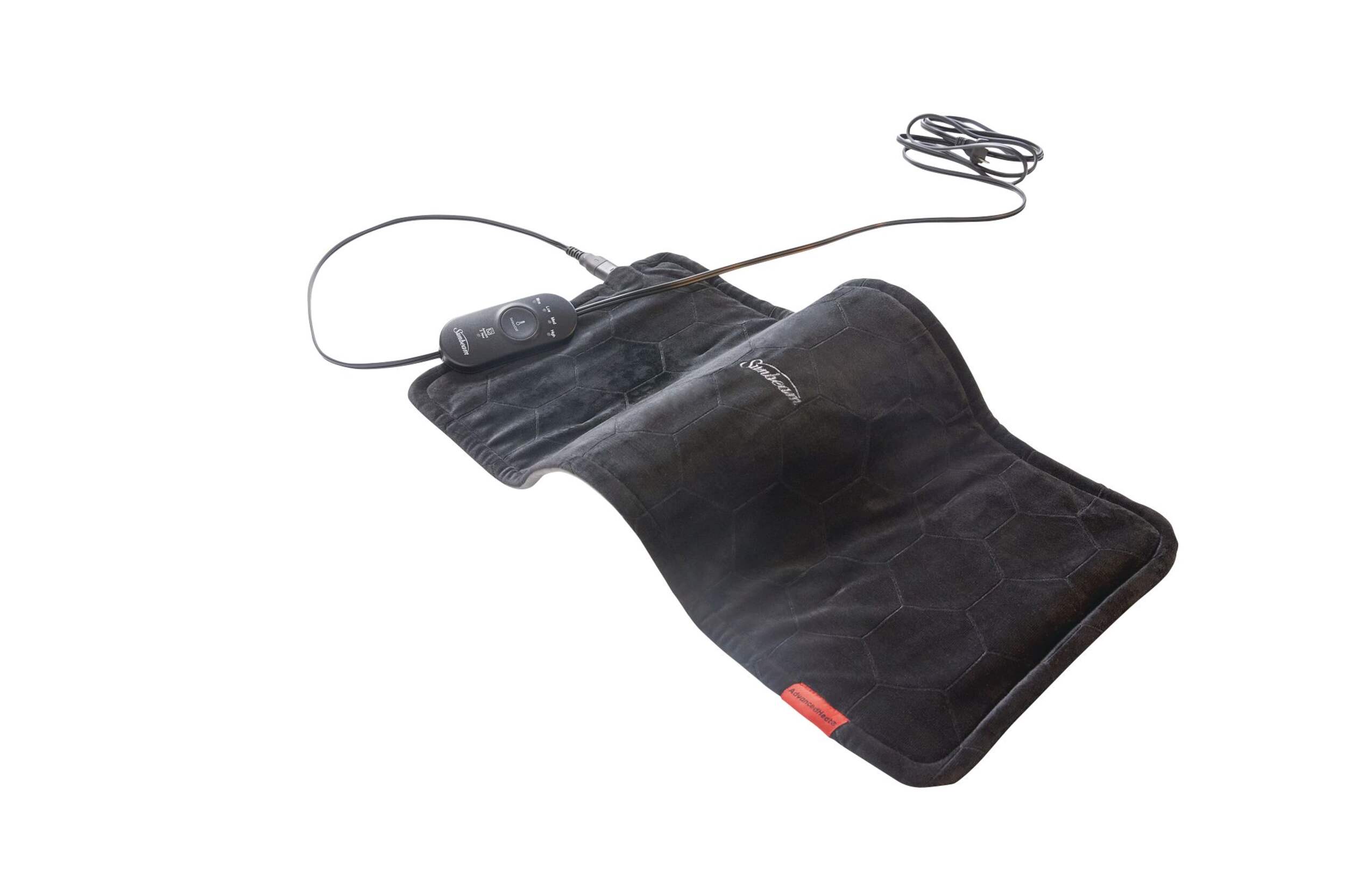 Sunbeam Advanced King Size Electric Heating Pad, Black Front_Three_Fourths_Angled_Right