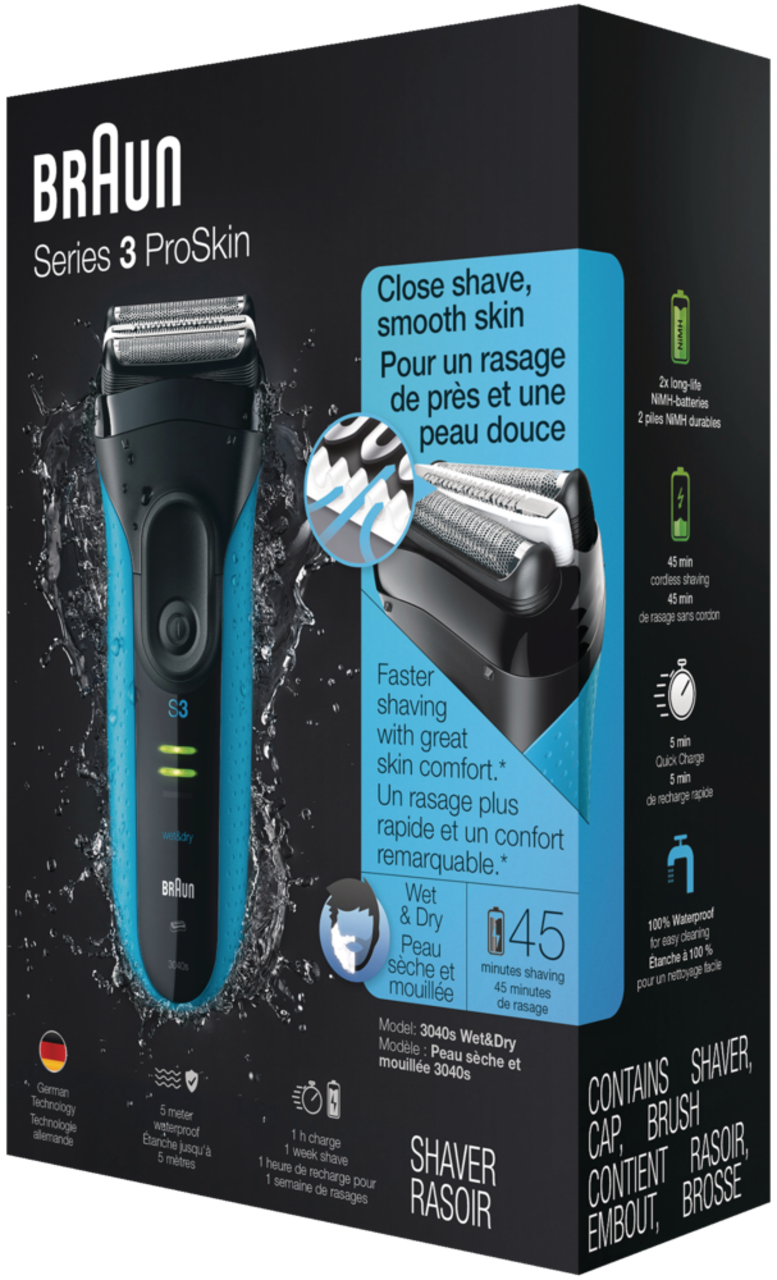Braun Series 3: 3040s Wet & Dry Electric Razor/Foil Shaver with Precision  Trimmer, 4-pc
