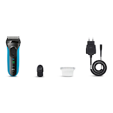 Braun série 3 : Rasoir électrique/à grille sec et humide 3040s avec tondeuse de précision, paq. 4 Composite_or_Mixed