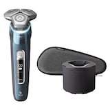Philips Electric Shaver Series 9000, Wet & Dry Electric Razor with Dual SteelPrecision Blades, Ice Blue, S9982/50 Composite_or_Mixed