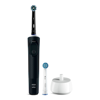 Oral-B Pro 500+ Rechargeable Electric Toothbrush with CrossAction Brush Head, 3 Brushing Modes, Black Front_Flat