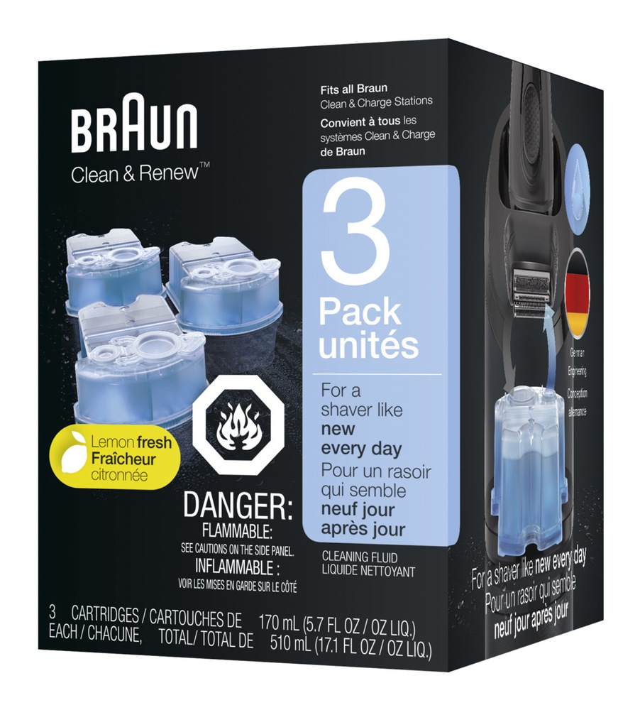 Braun Clean & Renew Cleaning Fluid Refill Cartridges For Electric Razor