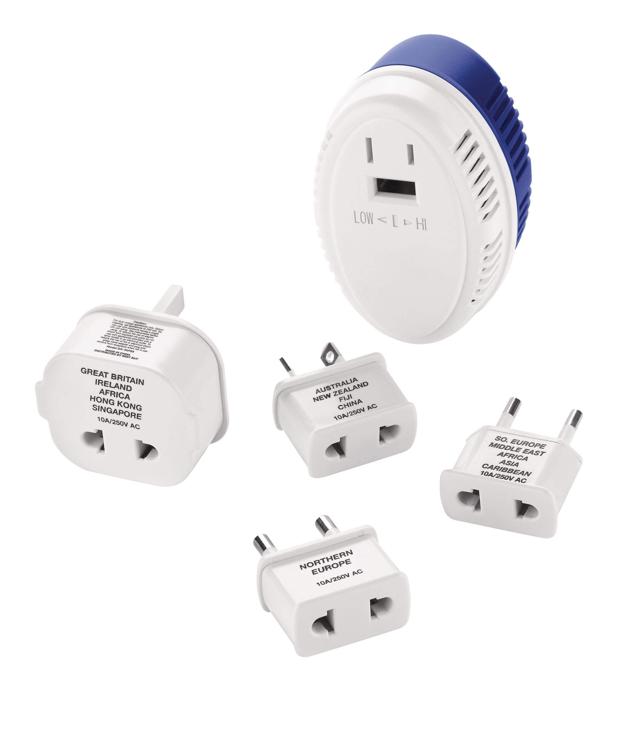 Conair International Travel Plug Adapter & Voltage Converter Set, 110V/120V to 220V/240V, 5-pc Composite_or_Mixed