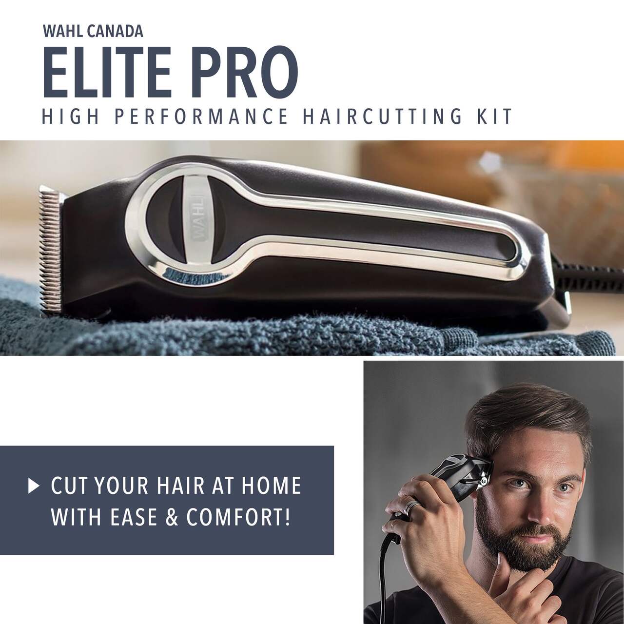 Wahl Elite Pro Haircutting Kit with Trimmer/Clipper, Guide Combs, Scissors  & Cape, 22-pc
