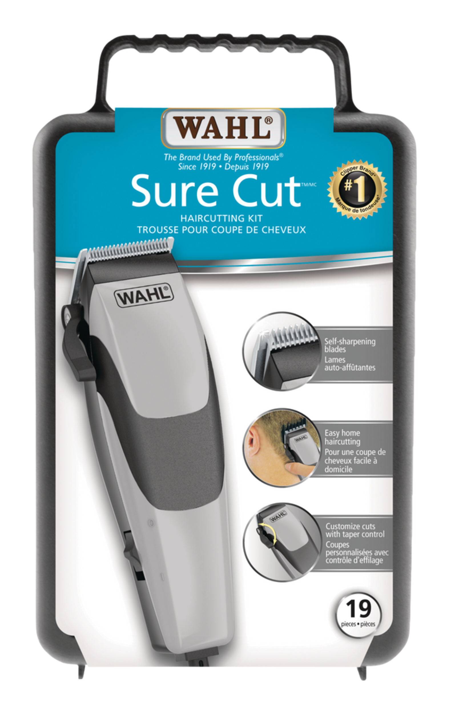 Wahl Sure Cut Haircutting Kit with Trimmer/Clipper, Guide Combs