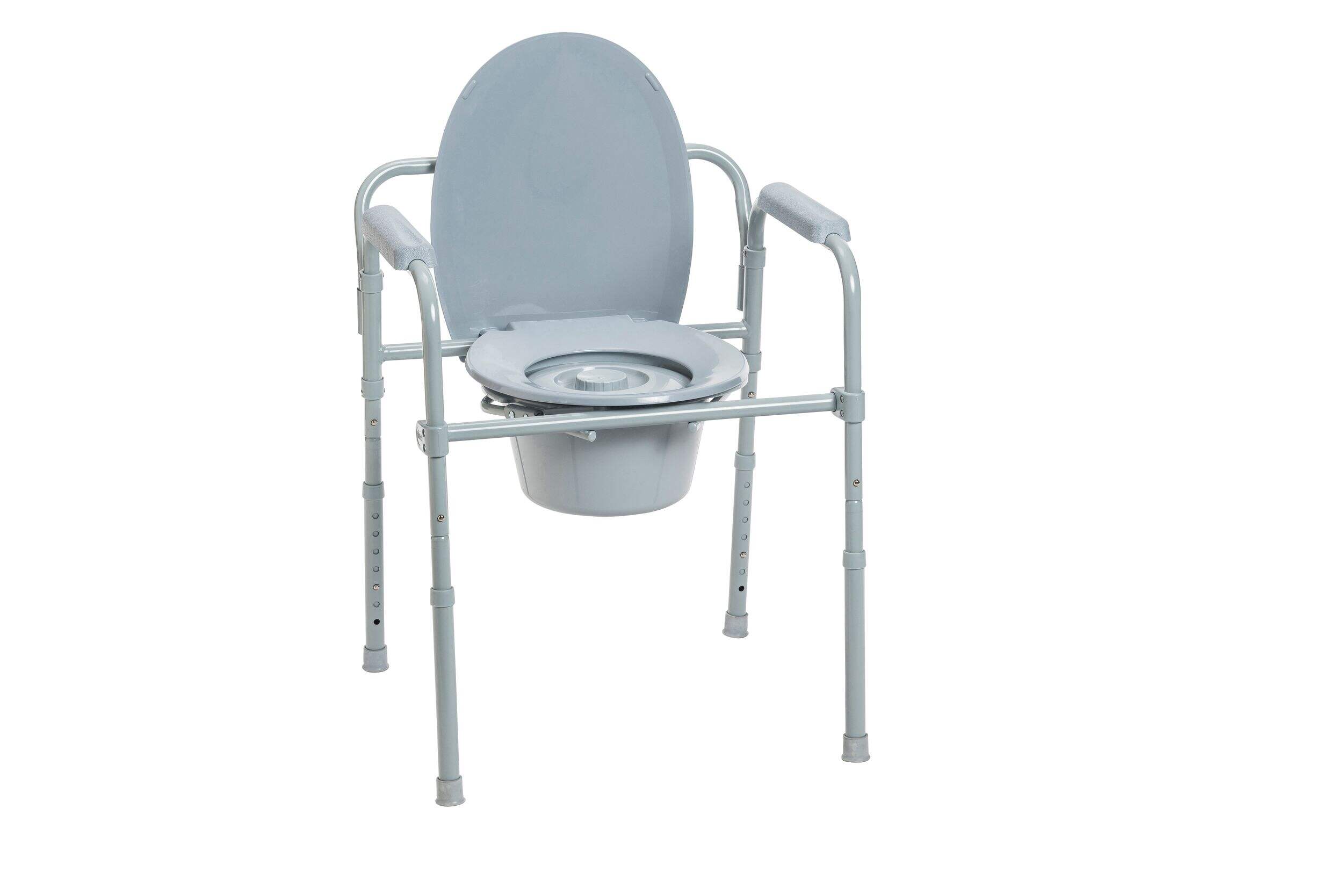 Drive Folding Frame Commode Front_Three_Fourths_Angled_Right