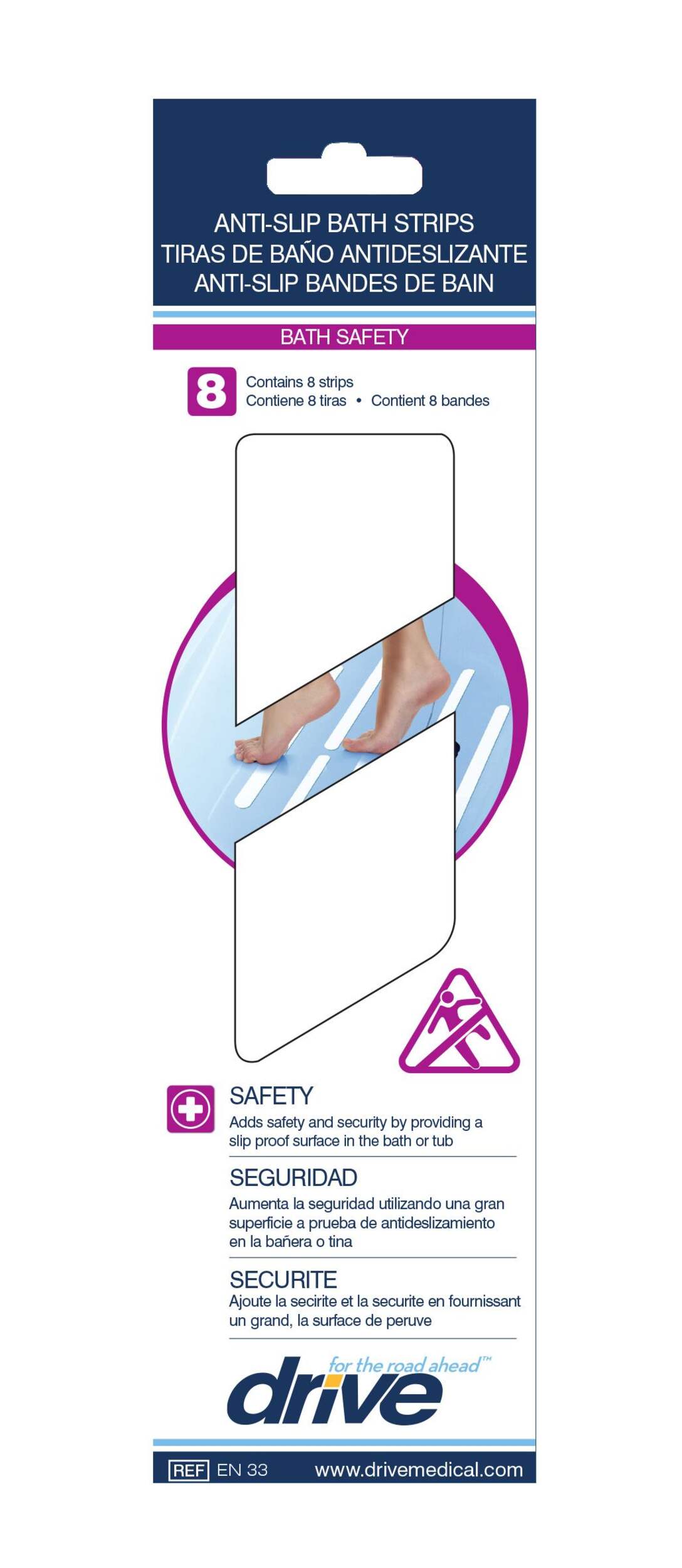 Drive Medical Tub and Stair Safety Treads, 8-pk Front_Flat