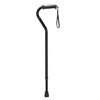 Drive Adjustable Height Offset Handle Cane with Gel Hand Grip
