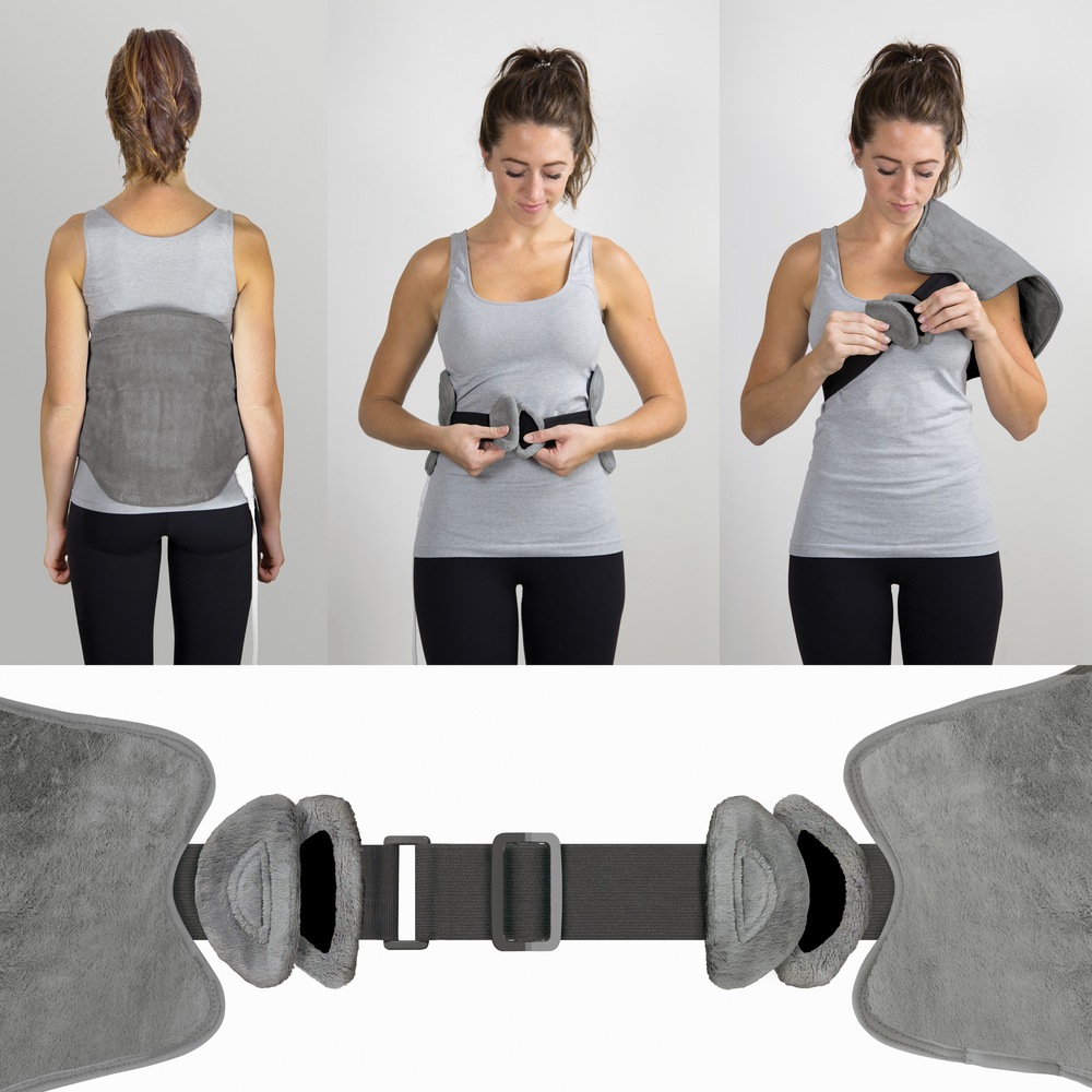 Sunbeam Renue Relaxation Electric Heating Wrap Pad For Lower Back, Grey