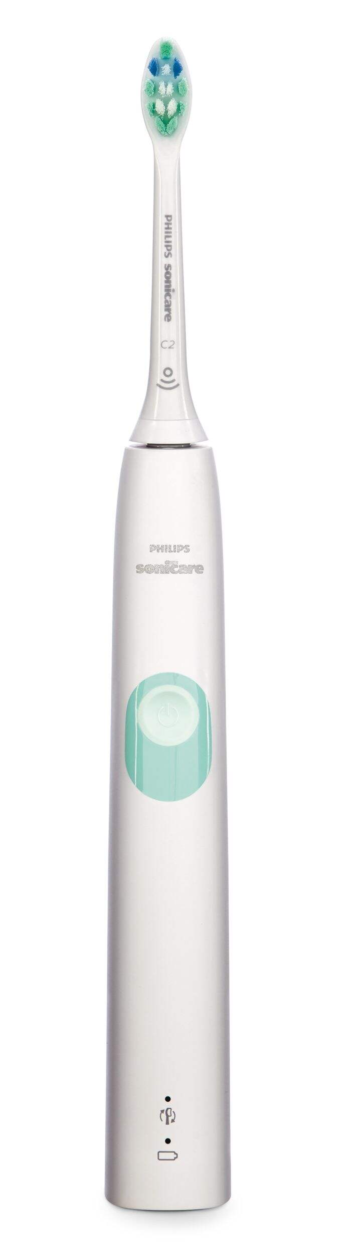 Philips Sonicare Protective Clean 4100 Rechargeable Electric Toothbrush For Plaque Control, White/Mint Front_Flat
