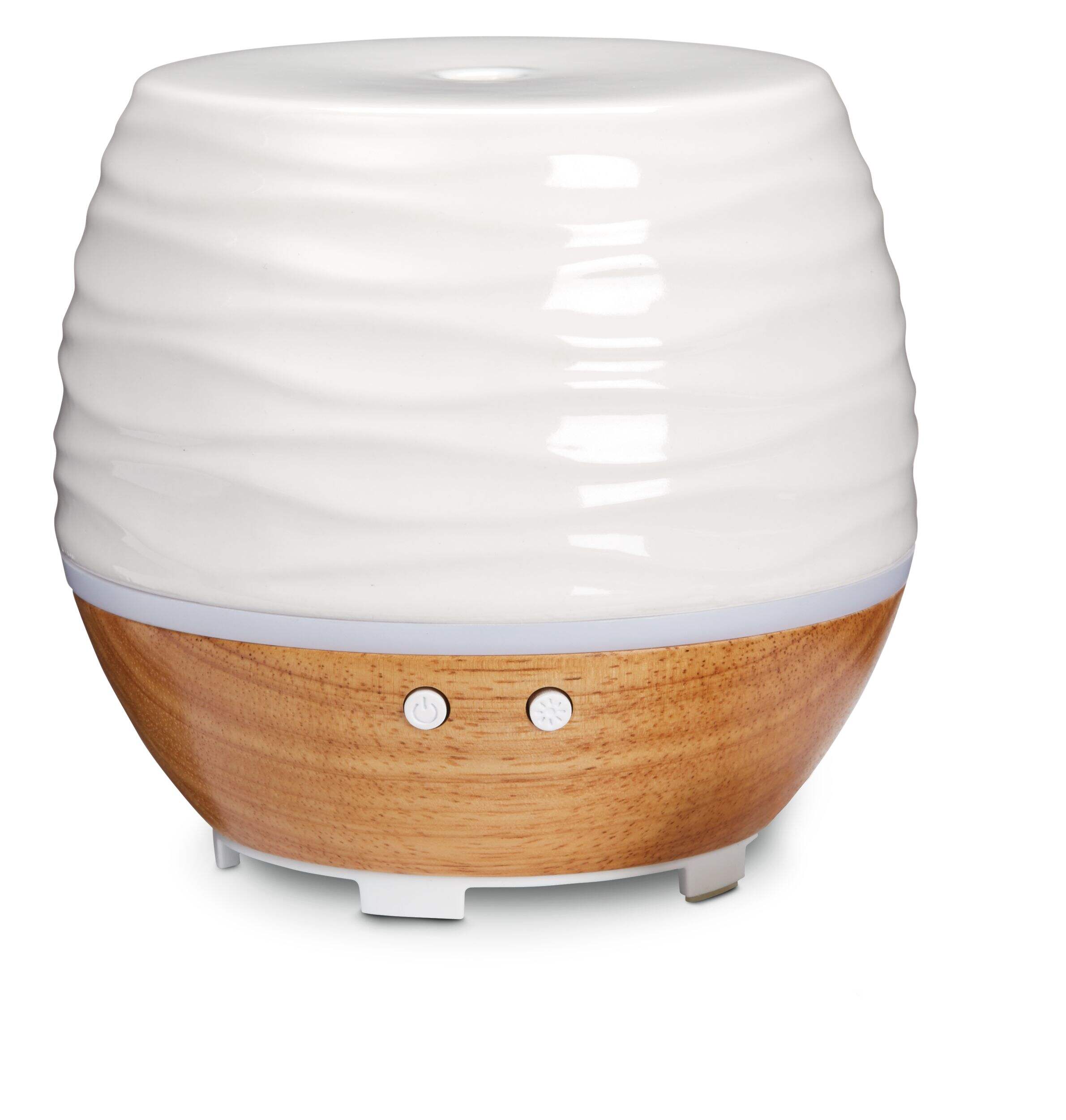 Ellia Ascend Ceramic Aromatherapy Diffuser Set with Light, White Front_Flat