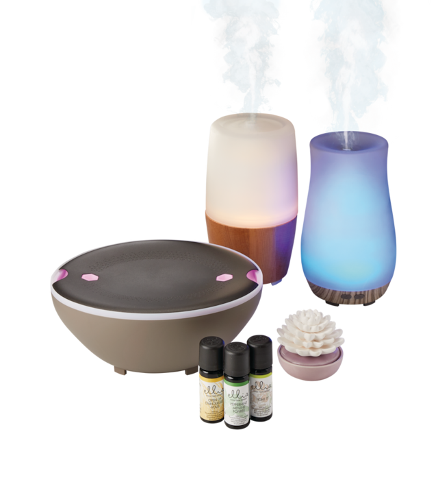 HoMedics Ultrasonic Glass Aromatherapy Diffuser Set with Light, White