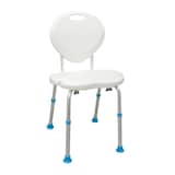 AquaSense Height Adjustable Anti-Slip Bathtub & Shower Safety Seat/Chair with Backrest, White, 15 to 22-in Height Front_Angled_Right