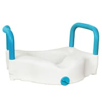 Siège de sécurité de toilette relevé 3-en-1 AquaSense avec accoudoirs amovibles à hauteur réglable, blanc