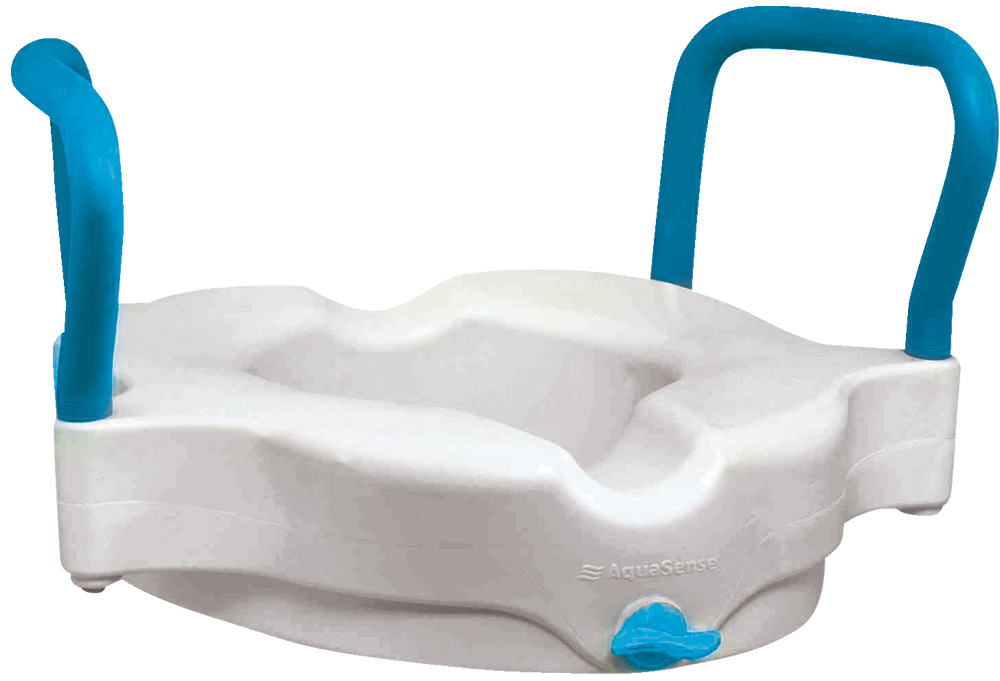 Siège de sécurité de toilette surélevé 3en1 AquaSense avec accoudoirs amovibles à hauteur