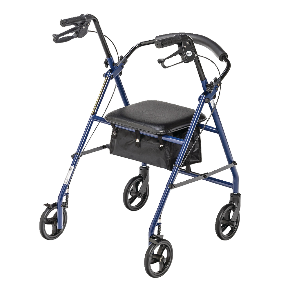 Déambulateur pliable en aluminium à 4 roues motrices avec siège