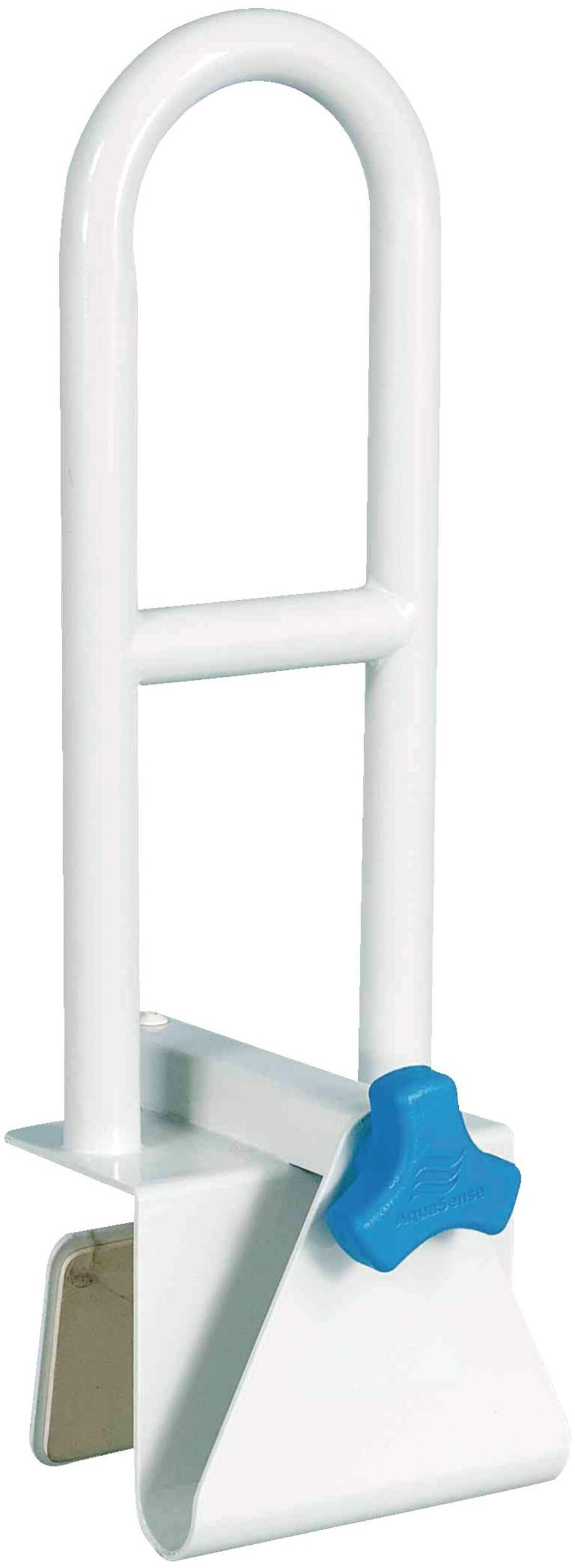 AquaSense Adjustable Steel Bathtub Safety Rail/Grab Bar Handle, White Front_Angled_Right