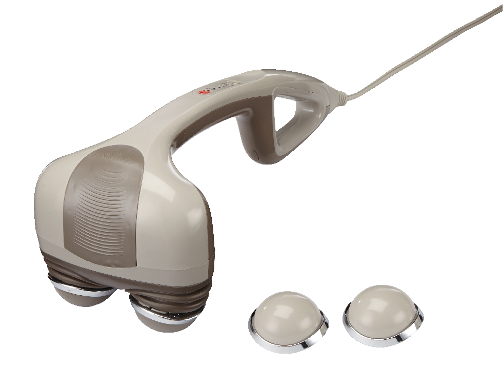 Homedics Electric Handheld Percussion Action Muscle Massager With Heat And Dual Pivoting Heads 7952