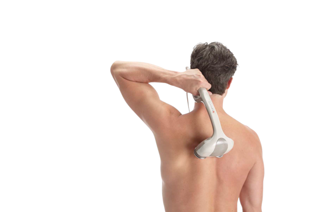 Appareil de massage électrique à main à percussion HoMedics avec têtes pivotantes doubles et chaleur Composite_or_Mixed