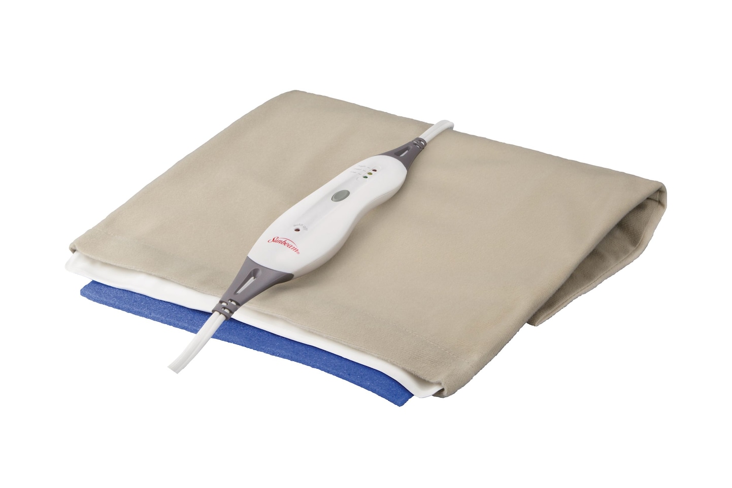 Sunbeam Moist & Dry Electric Heating Pad For Muscle & Joint Pain, Standard Size, Beige