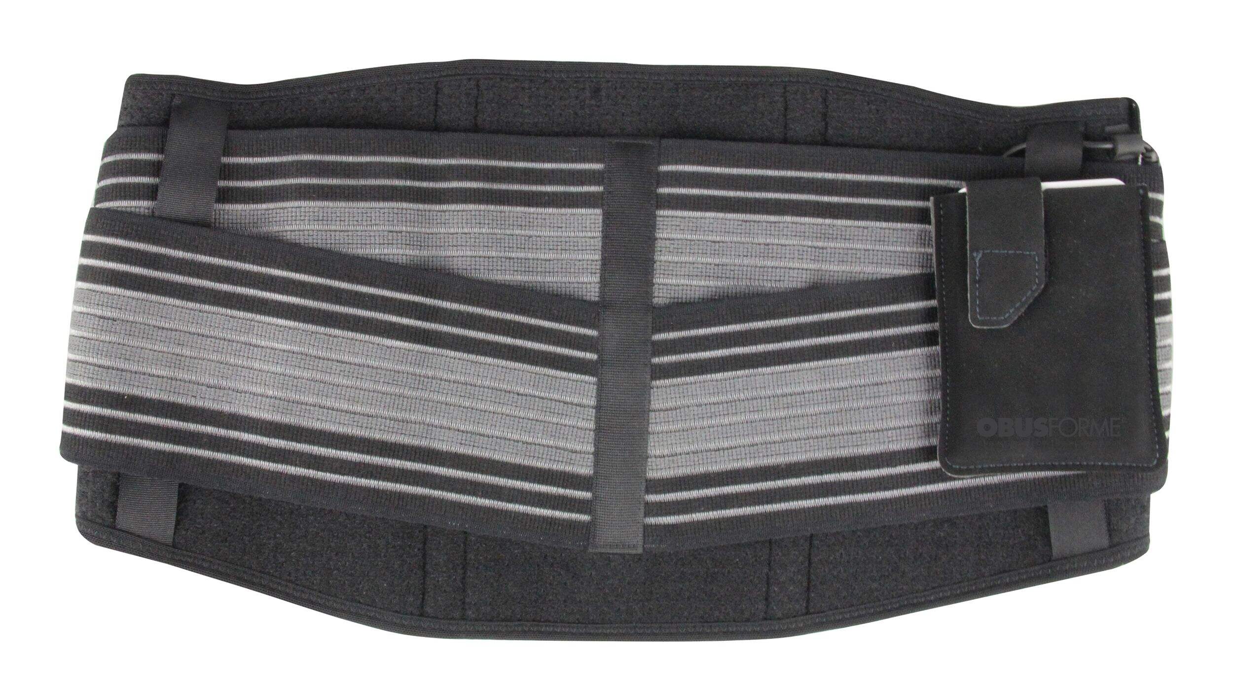 ObusForme Heated Comfort Portable Lumbar/Lower Back Support Belt/Brace, Small/Medium Front_Flat