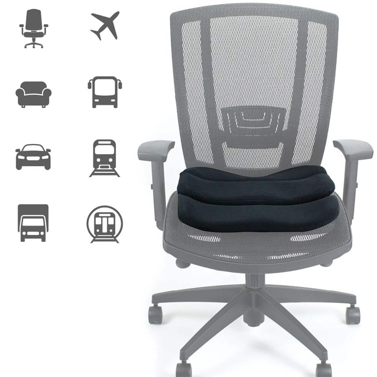 Coussin de siège profilé ergonomique portatif ObusForme pour chaise de  bureau/maison/voiture