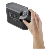 HoMedics SoundSpa Recharged Digital Projection Alarm Clock Radio & White Noise Sound Machine Front_Three_Fourths_Angled_Left