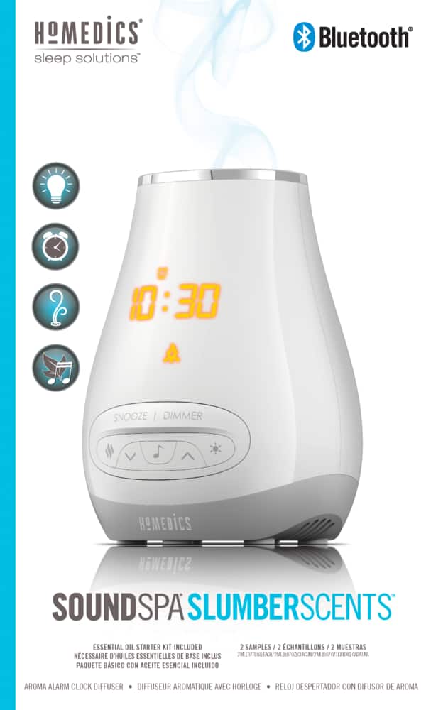 HoMedics SoundSpa Slumber Scents Aromatherapy Diffuser, Alarm Clock