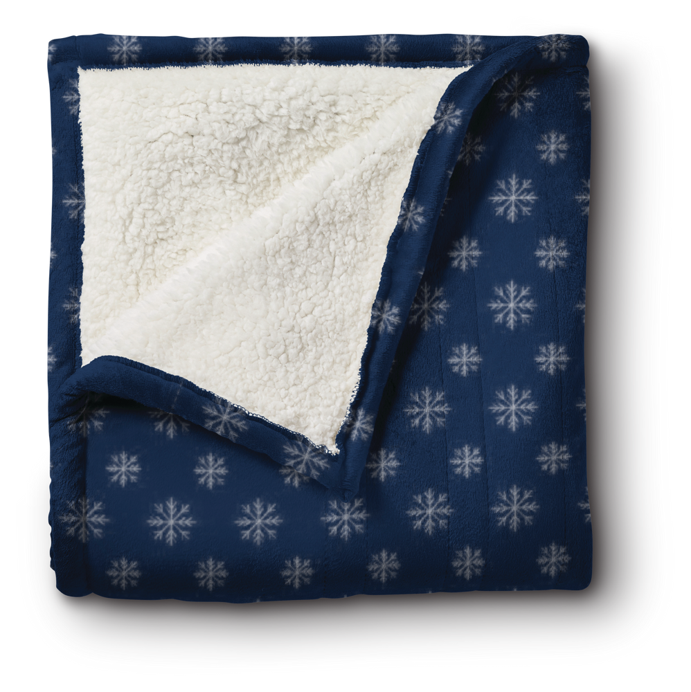 Sunbeam MicroMink/Sherpa Heated Throw Blanket, Blue Snowflake