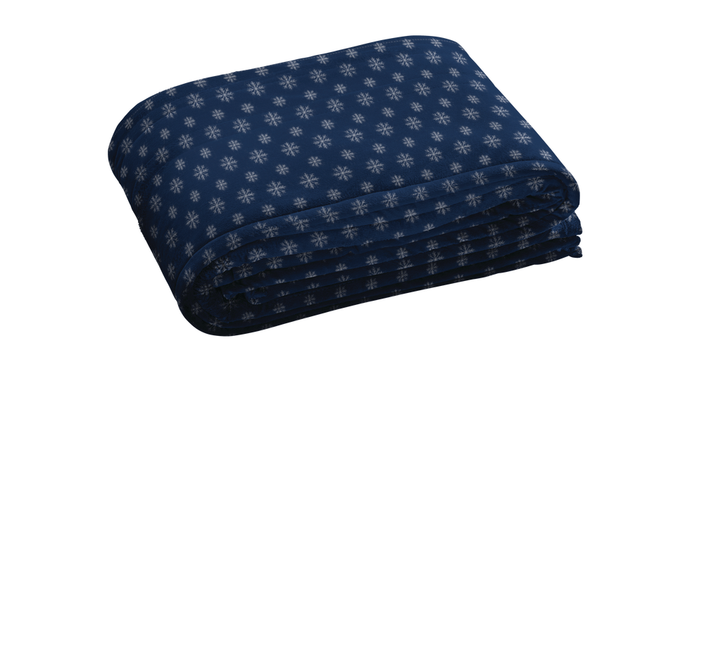 Sunbeam MicroMink/Sherpa Heated Throw Blanket, Blue Snowflake