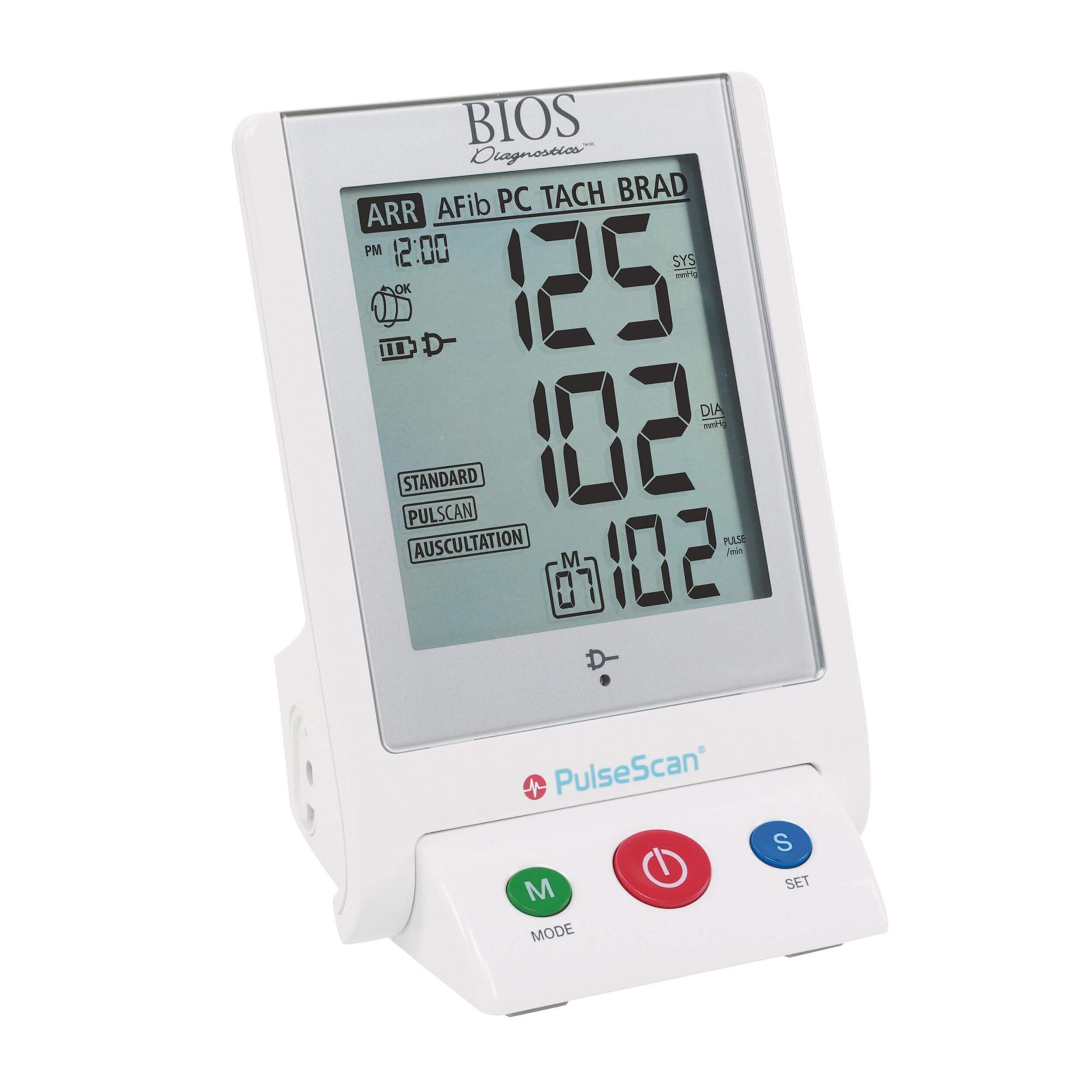 Bios Diagnostics Automatic Professional Upper Arm Blood Pressure Monitor with PulseScan Front_Three_Fourths_Angled_Right