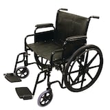 Bios Folding Bariatric Wheelchair with Adjustable Height & Removable Arm/Footrests, Black, 22-in Front_Angled_Left