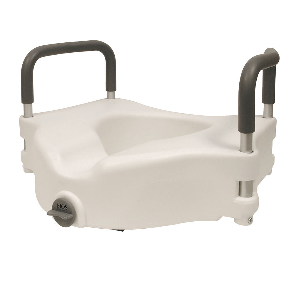 Bios Raised Toilet Safety Seat with Removable Armrests, Easy