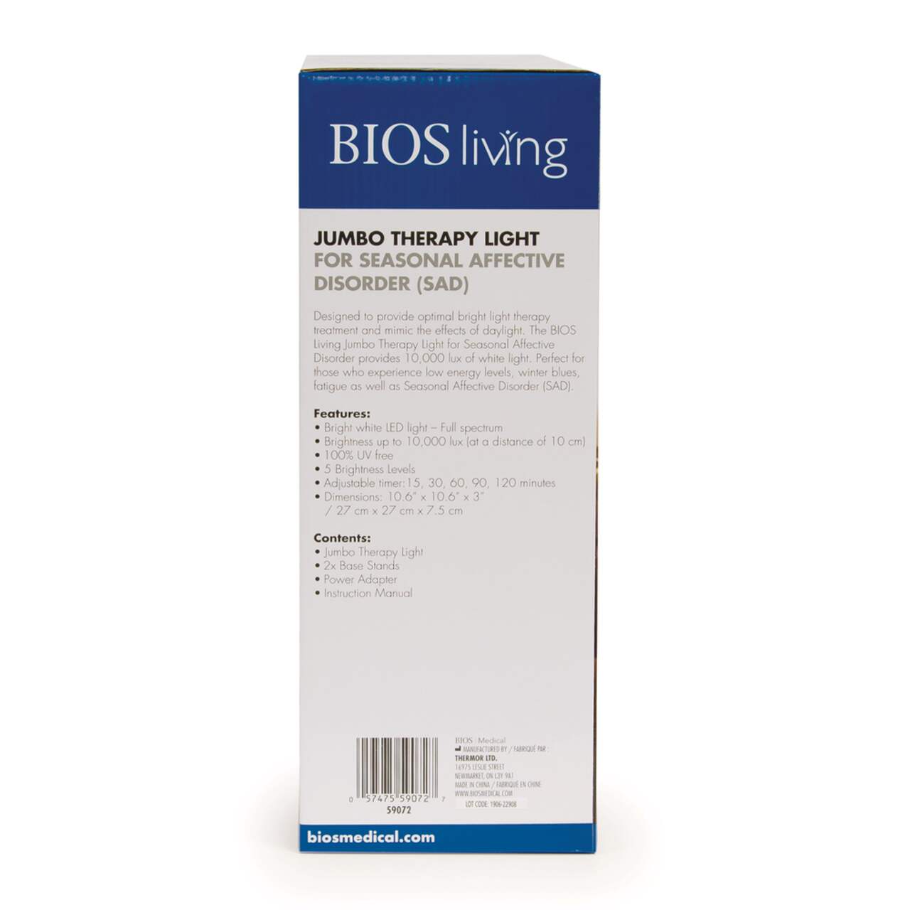 Bios Living Jumbo Light For Seasonal Affective Disorder SAD UV Free 10000 Lux