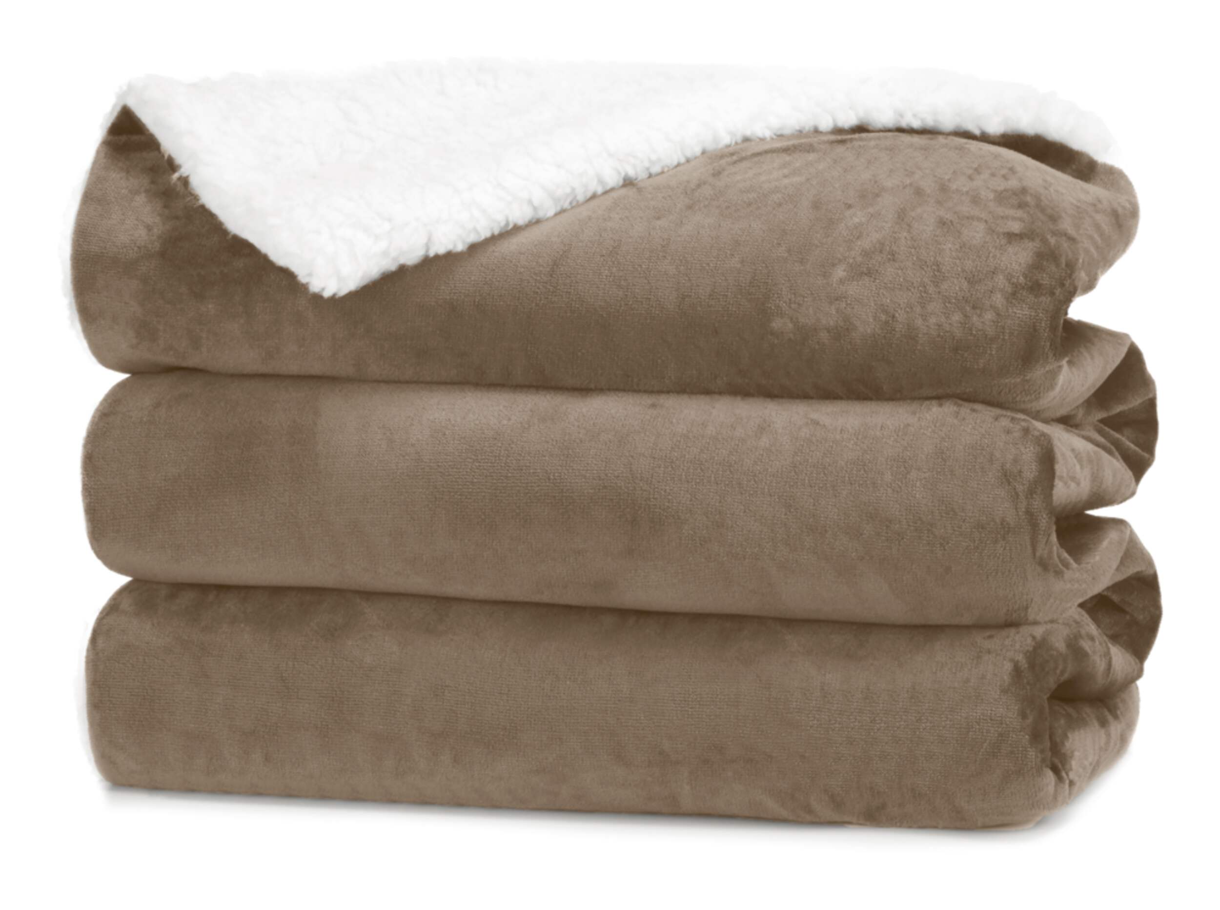 Sunbeam WinterLuxe Sherpa Electric Heated Throw Blanket with Adjustable