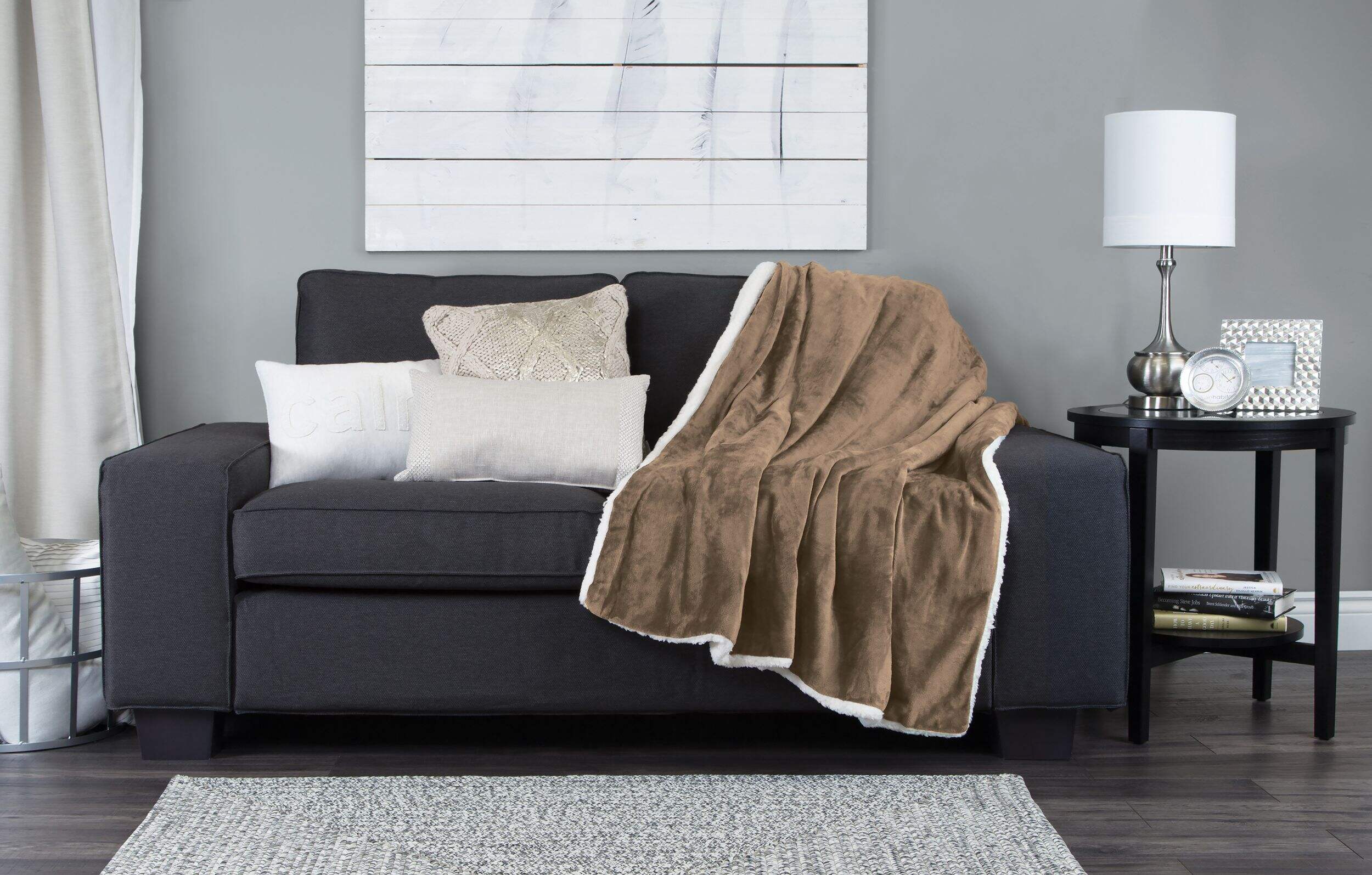 Sunbeam WinterLuxe Sherpa Electric Heated Throw Blanket with Adjustable