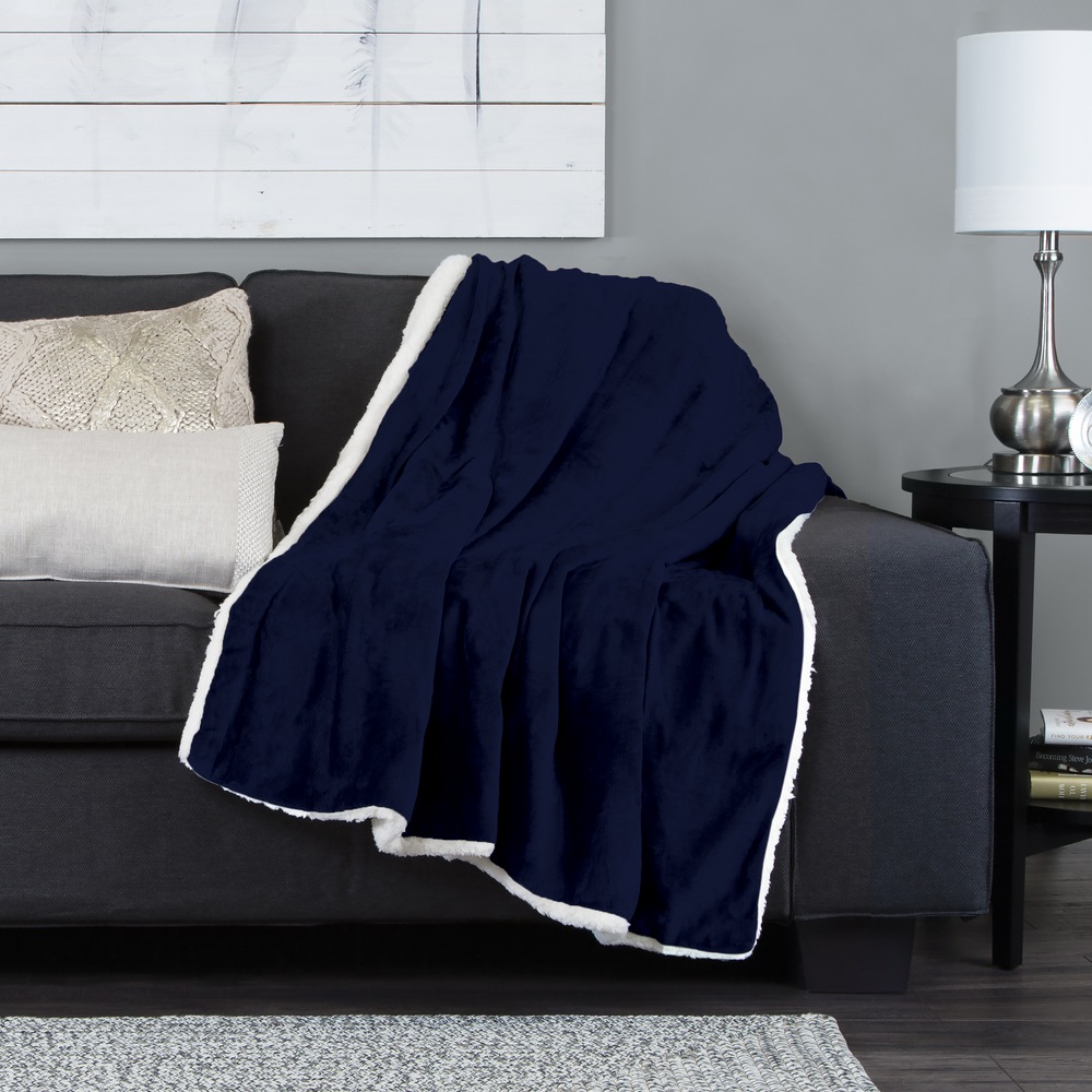 Sunbeam WinterLuxe Heated Throw Blanket, Maritime Blue Canadian Tire