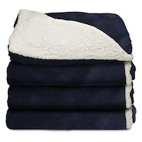 Sunbeam WinterLuxe Heated Throw Blanket, Maritime Blue Front_Elevated