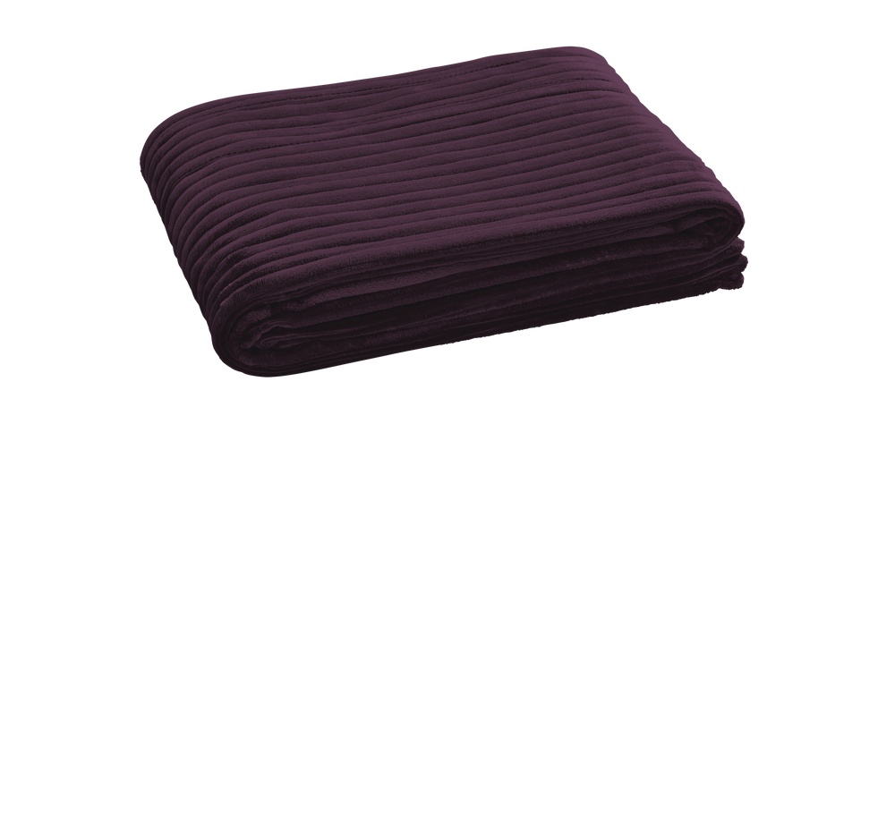 Sunbeam Plush Ribbed Velvet Electric Heated Throw Blanket with 3Hour