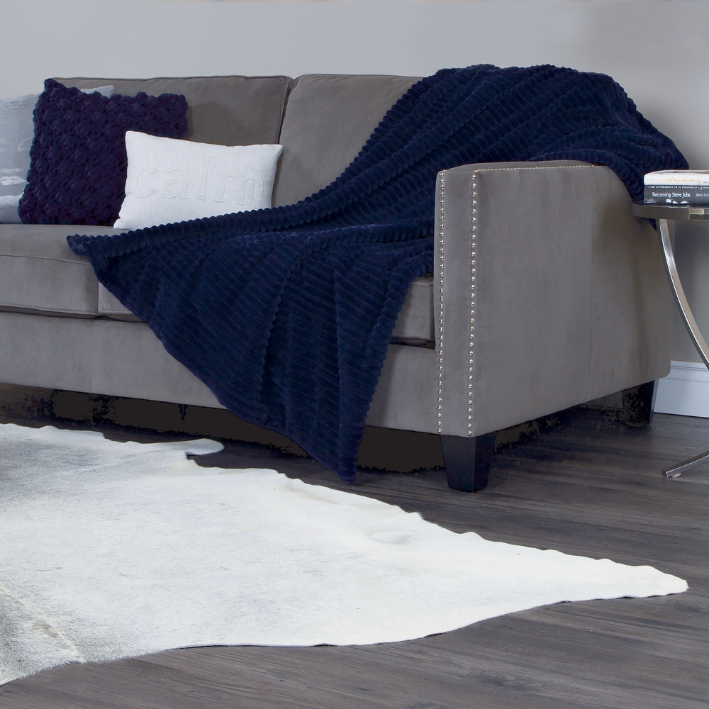 Sunbeam Plush Ribbed Velvet Electric Heated Throw Blanket with 3Hour