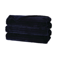 Sunbeam Plush Ribbed Velvet Electric Heated Throw Blanket with 3-Hour Auto-Off, Maritime Blue Front_Angled_Left
